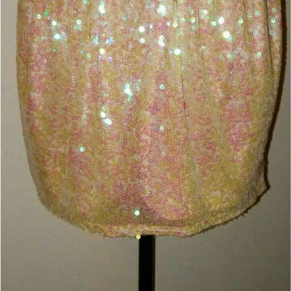 NWT BCBG Nude Sequin Skirt Size 6 - Picture 4 of 5